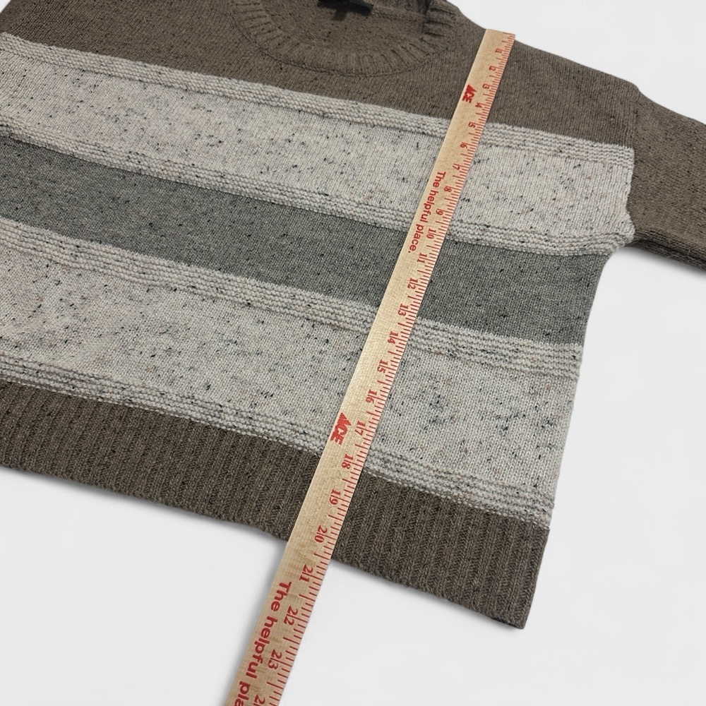 Lulus Women’s Sweater Small Brown Gray Multi Striped Balloon Sleeve Pullover - Picture 12 of 13